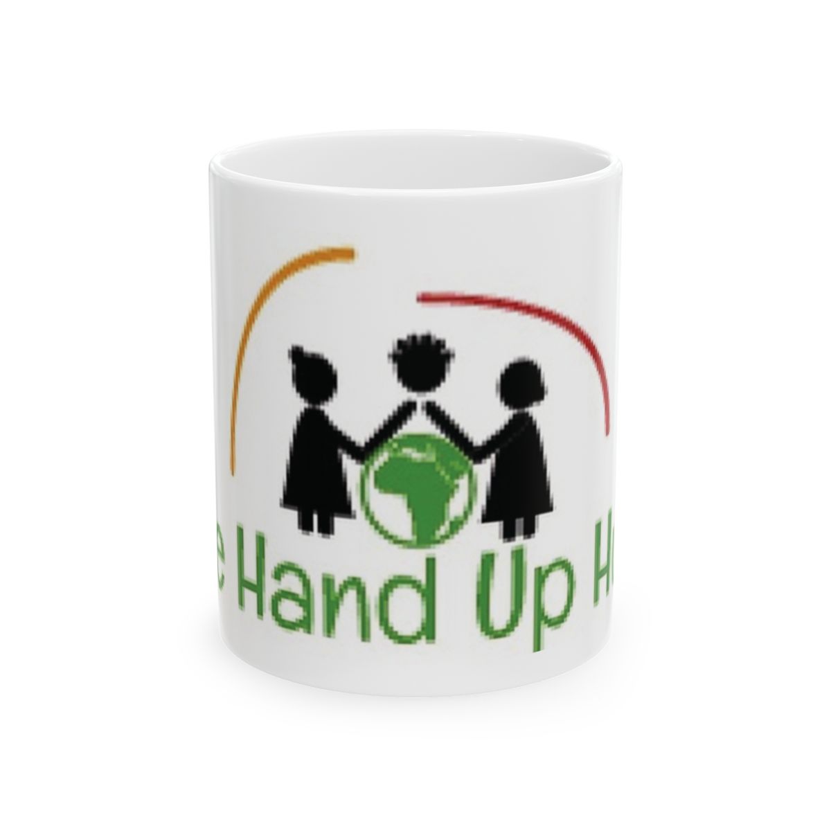 Hand Up Hub ceramic coffee mug